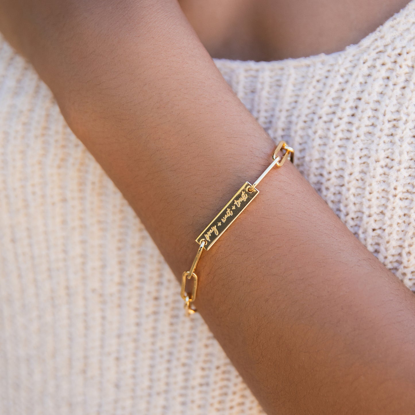Pray + Wait + Trust Bracelet