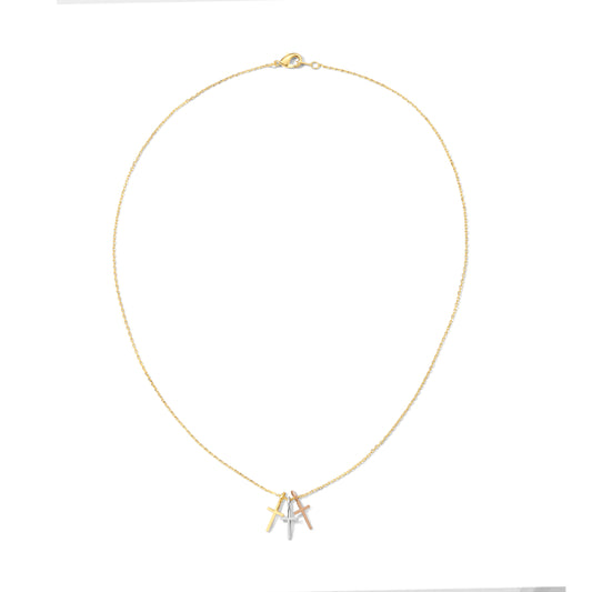 Trinity Cross Necklace Gold