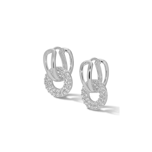 Infinite Sparkle Hoops Silver